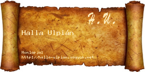 Halla Ulpián névjegykártya